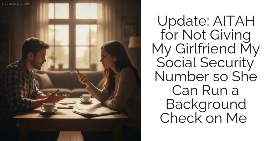 Update: AITAH for Not Giving My Girlfriend My Social Security Number so She Can Run a Background Check on Me