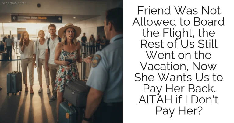 Friend Was Not Allowed to Board the Flight, the Rest of Us Still Went on the Vacation, Now She Wants Us to Pay Her Back. AITAH if I Don't Pay Her?