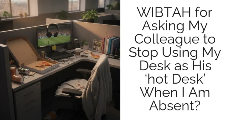 WIBTAH for Asking My Colleague to Stop Using My Desk as His ‘hot Desk’ When I Am Absent?