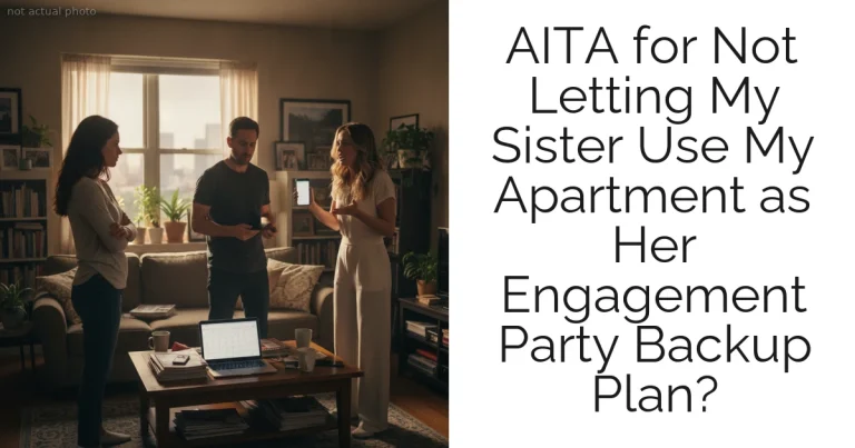 AITA for Not Letting My Sister Use My Apartment as Her Engagement Party Backup Plan?