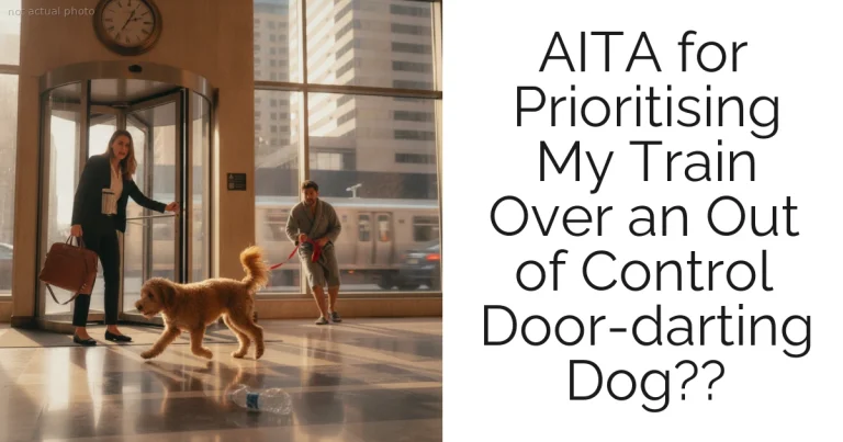 AITA for Prioritising My Train Over an Out of Control Door-darting Dog??