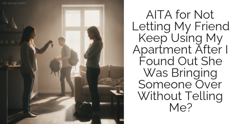 AITA for Not Letting My Friend Keep Using My Apartment After I Found Out She Was Bringing Someone Over Without Telling Me?