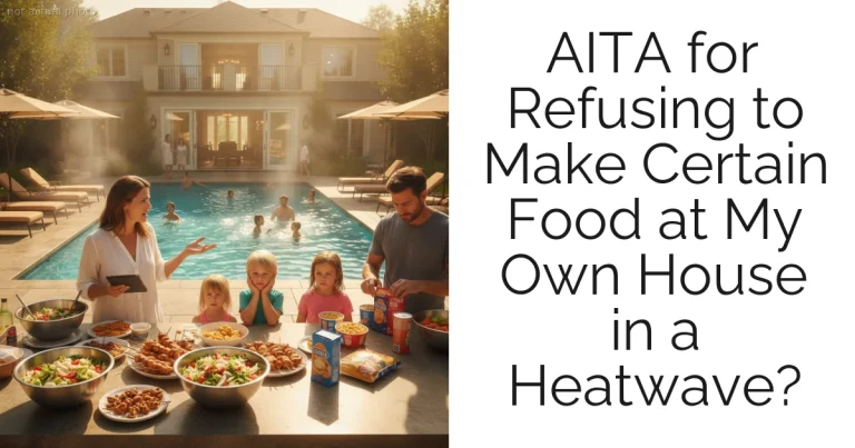 AITA for Refusing to Make Certain Food at My Own House in a Heatwave?