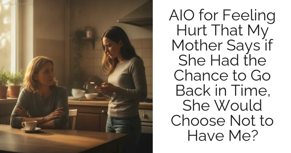 AIO for Feeling Hurt That My Mother Says if She Had the Chance to Go Back in Time, She Would Choose Not to Have Me?