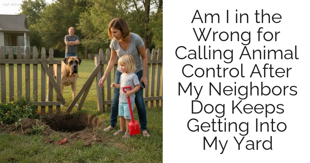Am I in the Wrong for Calling Animal Control After My Neighbors Dog Keeps Getting Into My Yard