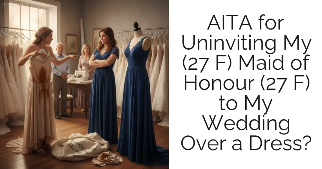 AITA for Uninviting My (27 F) Maid of Honour (27 F) to My Wedding Over a Dress?