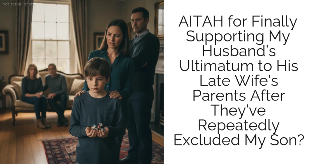 AITAH for Finally Supporting My Husband’s Ultimatum to His Late Wife’s Parents After They’ve Repeatedly Excluded My Son?