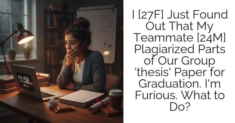 I [27F] Just Found Out That My Teammate [24M] Plagiarized Parts of Our Group 'thesis' Paper for Graduation. I'm Furious. What to Do?