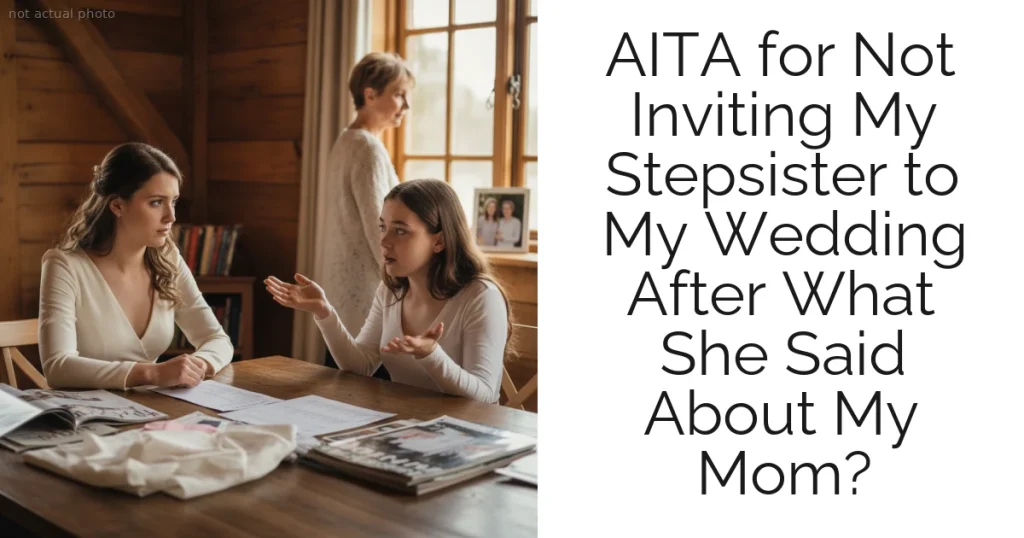 AITA for Not Inviting My Stepsister to My Wedding After What She Said About My Mom?