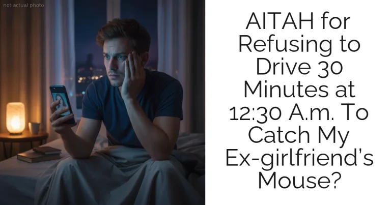 AITAH for Refusing to Drive 30 Minutes at 12:30 A.m. To Catch My Ex-girlfriend’s Mouse?