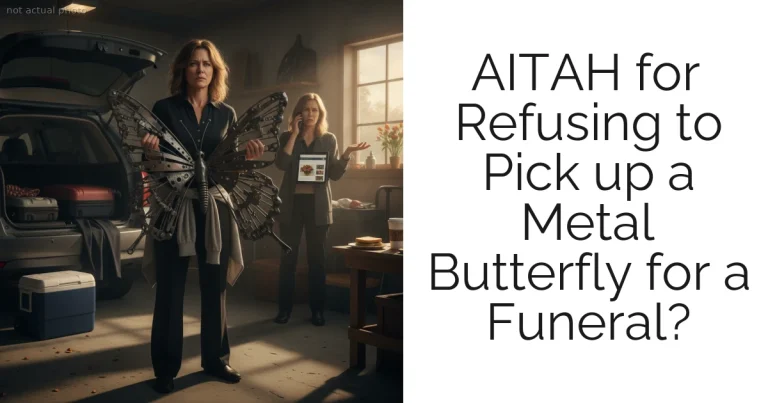 AITAH for Refusing to Pick up a Metal Butterfly for a Funeral?