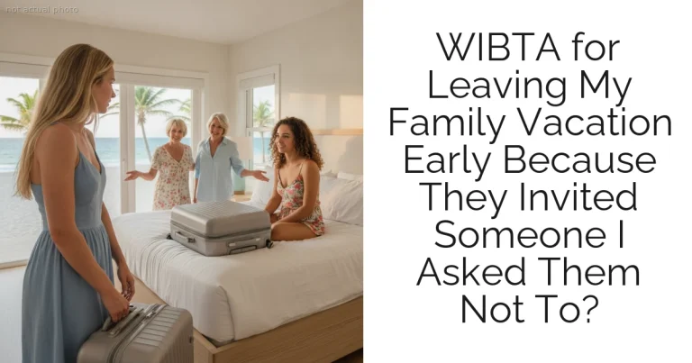WIBTA for Leaving My Family Vacation Early Because They Invited Someone I Asked Them Not To?