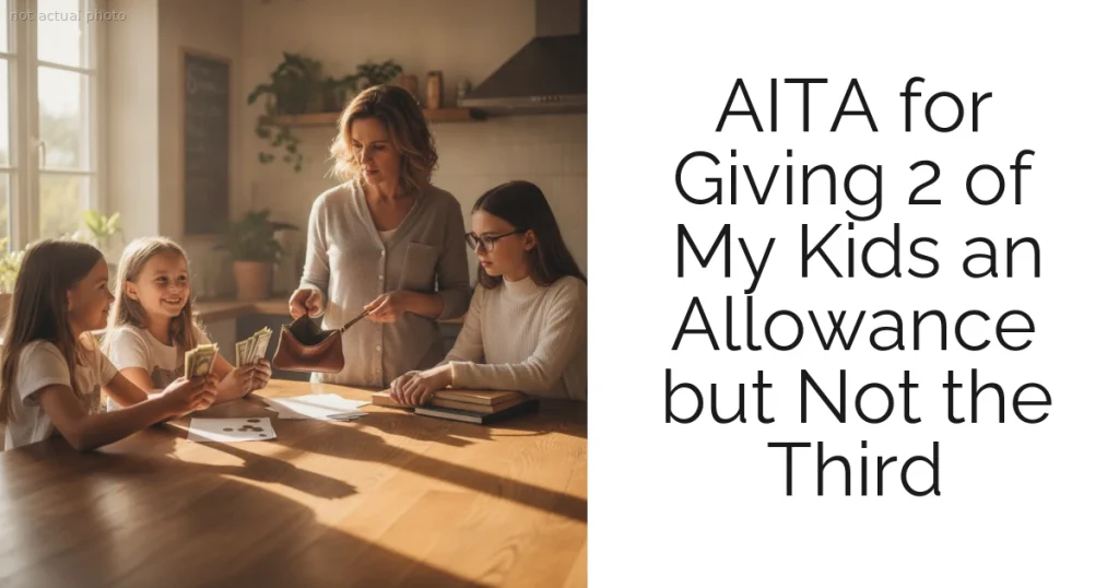 AITA for Giving 2 of My Kids an Allowance but Not the Third