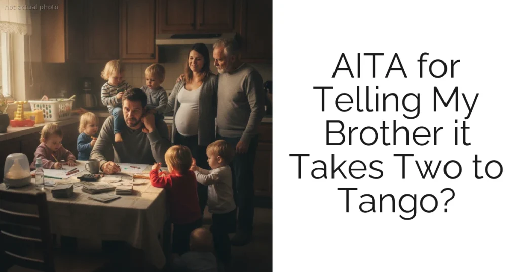 AITA for Telling My Brother it Takes Two to Tango?