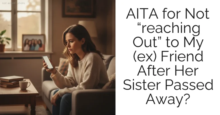 AITA for Not “reaching Out” to My (ex) Friend After Her Sister Passed Away?
