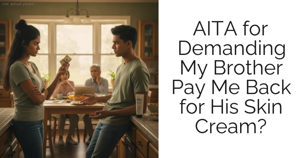 AITA for Demanding My Brother Pay Me Back for His Skin Cream?