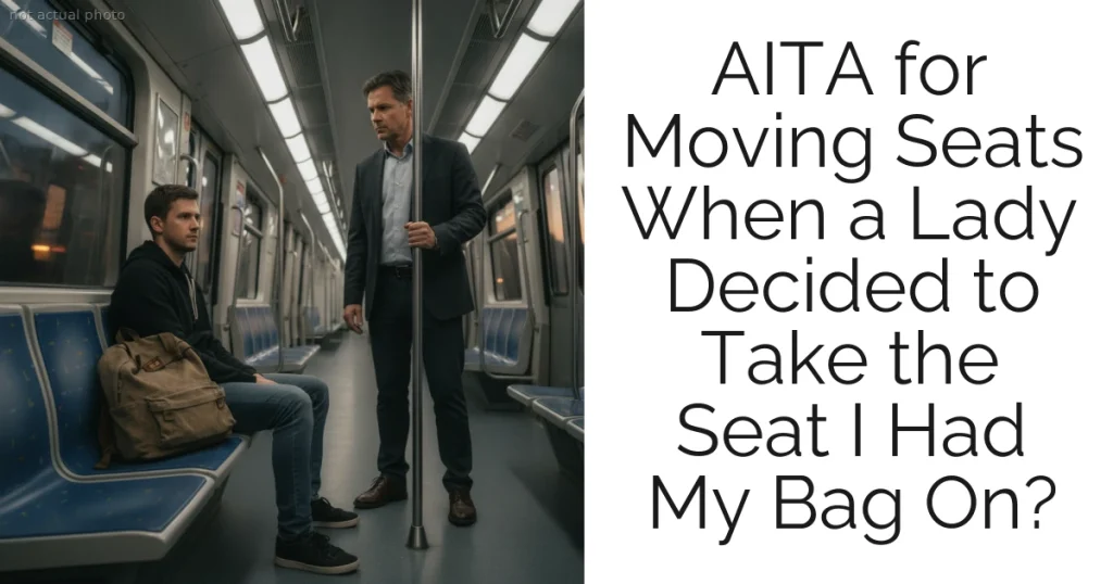AITA for Moving Seats When a Lady Decided to Take the Seat I Had My Bag On?