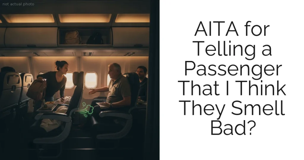 AITA for Telling a Passenger That I Think They Smell Bad?