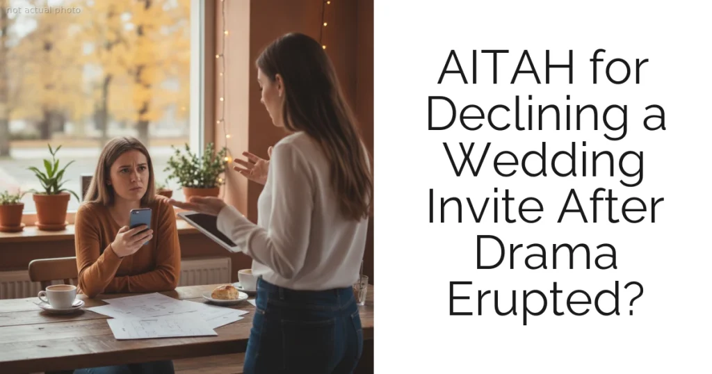 AITAH for Declining a Wedding Invite After Drama Erupted?