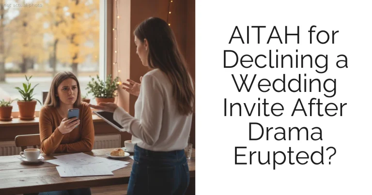 AITAH for Declining a Wedding Invite After Drama Erupted?