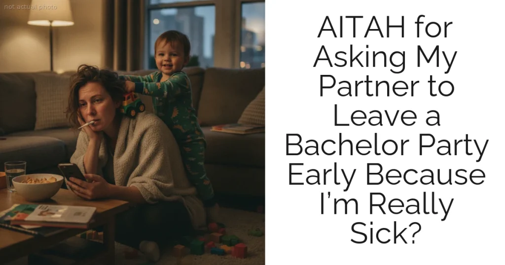 AITAH for Asking My Partner to Leave a Bachelor Party Early Because I’m Really Sick?
