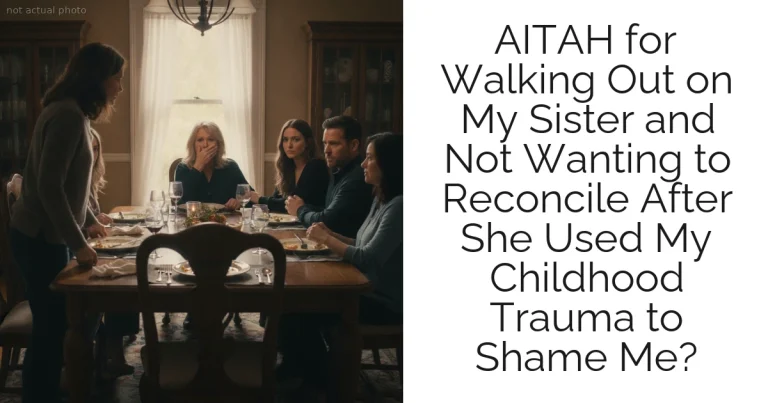 AITAH for Walking Out on My Sister and Not Wanting to Reconcile After She Used My Childhood Trauma to Shame Me?
