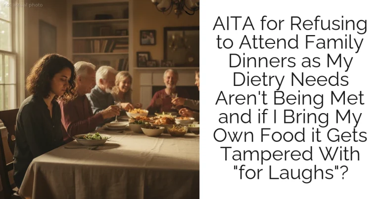 AITA for Refusing to Attend Family Dinners as My Dietry Needs Aren't Being Met and if I Bring My Own Food it Gets Tampered With "for Laughs"?