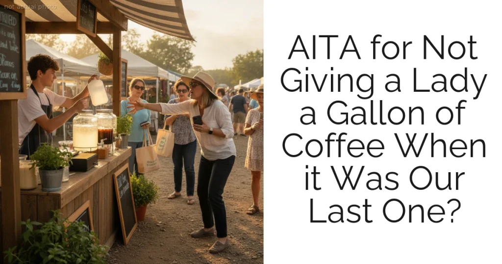 AITA for Not Giving a Lady a Gallon of Coffee When it Was Our Last One?