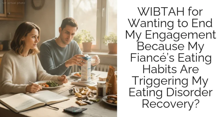 WIBTAH for Wanting to End My Engagement Because My Fiancé’s Eating Habits Are Triggering My Eating Disorder Recovery?
