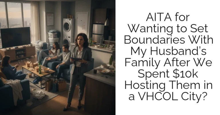 AITA for Wanting to Set Boundaries With My Husband’s Family After We Spent $10k Hosting Them in a VHCOL City?
