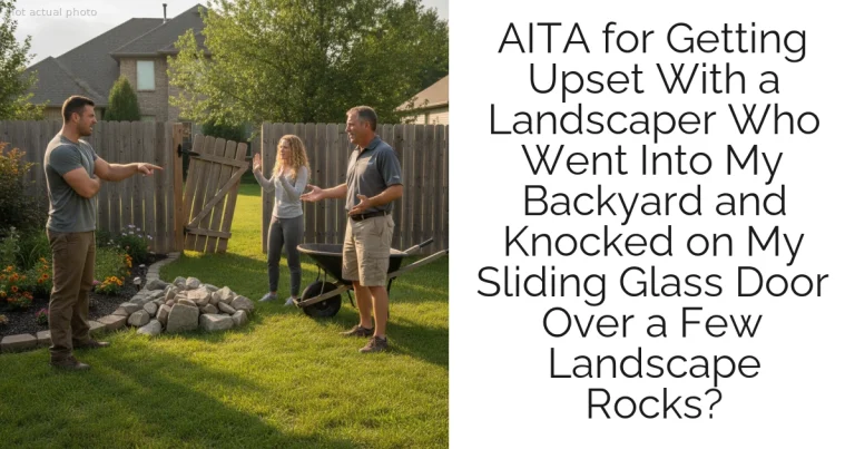 AITA for Getting Upset With a Landscaper Who Went Into My Backyard and Knocked on My Sliding Glass Door Over a Few Landscape Rocks?