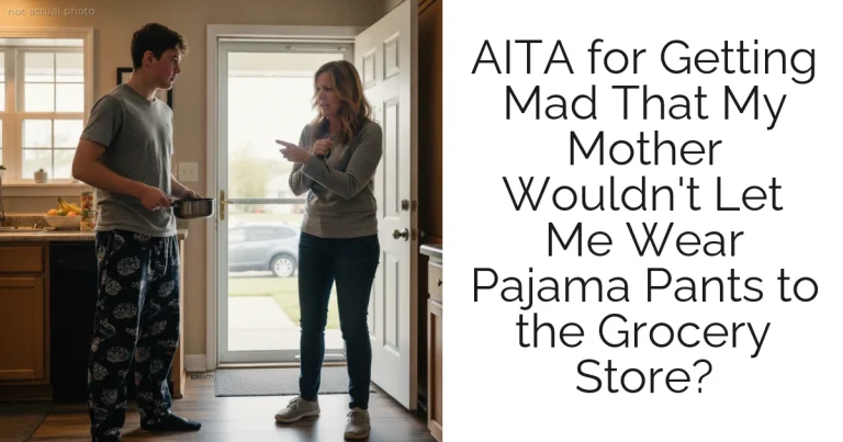 AITA for Getting Mad That My Mother Wouldn't Let Me Wear Pajama Pants to the Grocery Store?