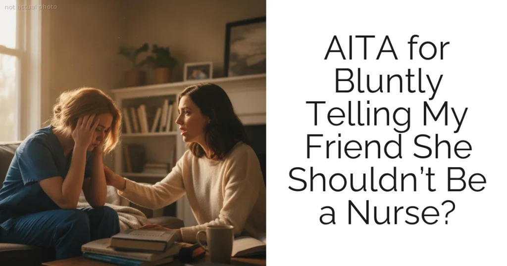AITA for Bluntly Telling My Friend She Shouldn’t Be a Nurse?
