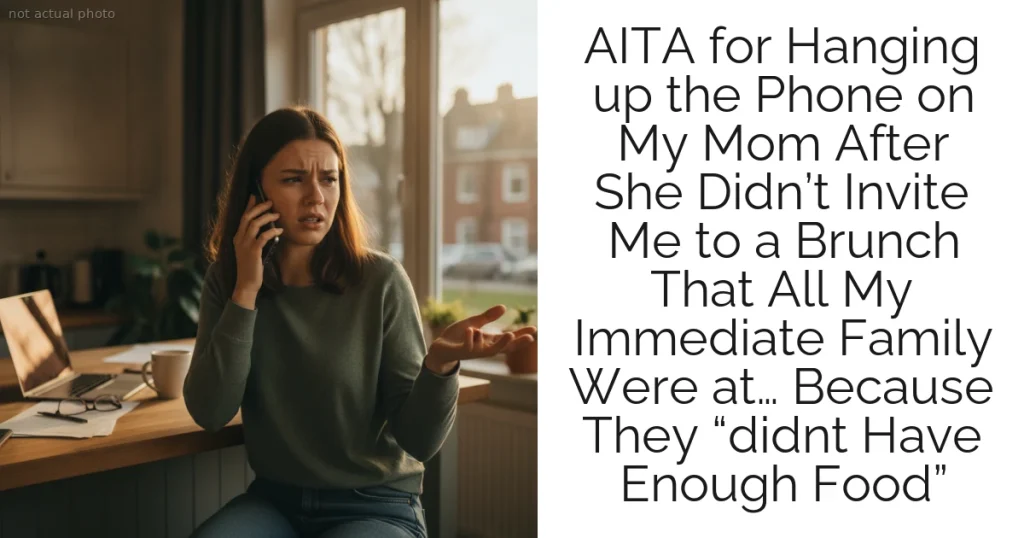 AITA for Hanging up the Phone on My Mom After She Didn’t Invite Me to a Brunch That All My Immediate Family Were at… Because They “didnt Have Enough Food”