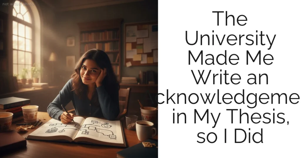 The University Made Me Write an Acknowledgement in My Thesis, so I Did