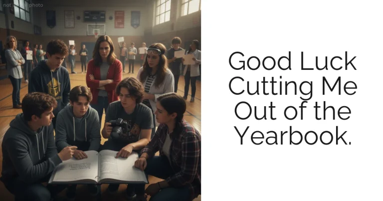 Good Luck Cutting Me Out of the Yearbook.