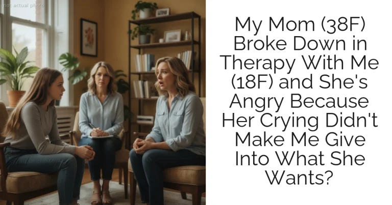 My Mom (38F) Broke Down in Therapy With Me (18F) and She's Angry Because Her Crying Didn't Make Me Give Into What She Wants?