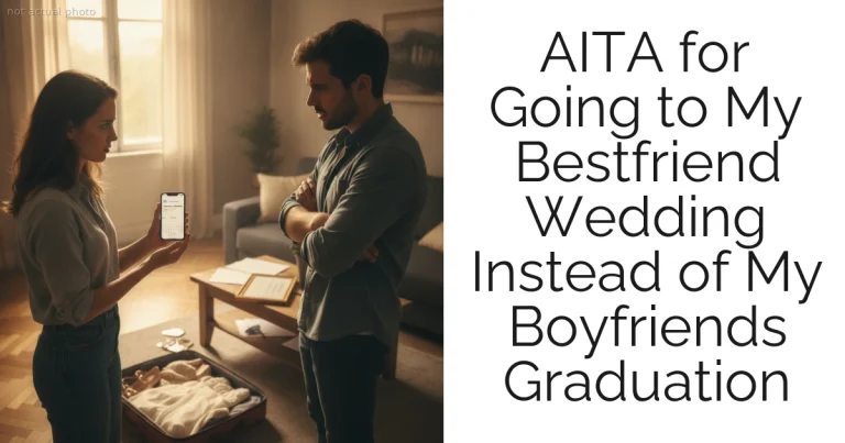 AITA for Going to My Bestfriend Wedding Instead of My Boyfriends Graduation