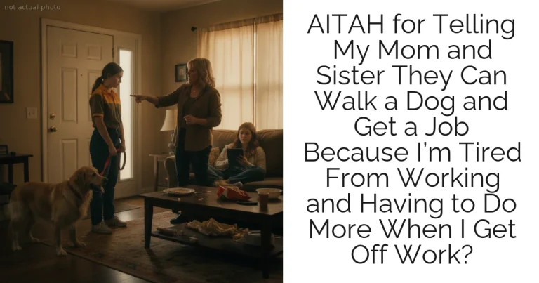 AITAH for Telling My Mom and Sister They Can Walk a Dog and Get a Job Because I’m Tired From Working and Having to Do More When I Get Off Work?