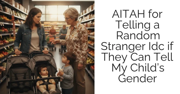 AITAH for Telling a Random Stranger Idc if They Can Tell My Child’s Gender