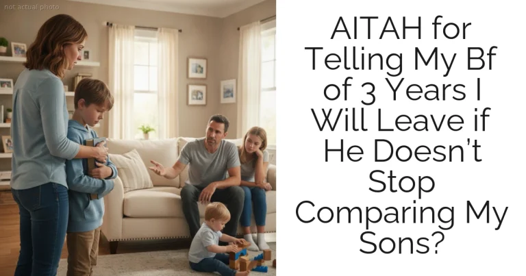 AITAH for Telling My Bf of 3 Years I Will Leave if He Doesn’t Stop Comparing My Sons?