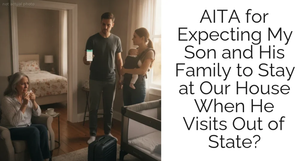 AITA for Expecting My Son and His Family to Stay at Our House When He Visits Out of State?