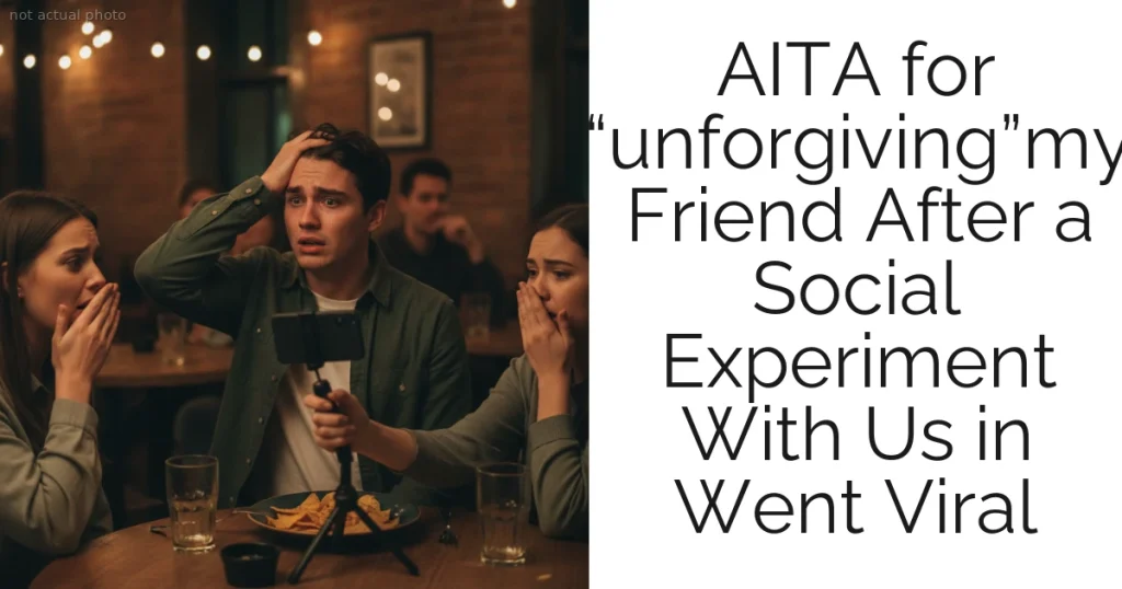 AITA for “unforgiving”my Friend After a Social Experiment With Us in Went Viral