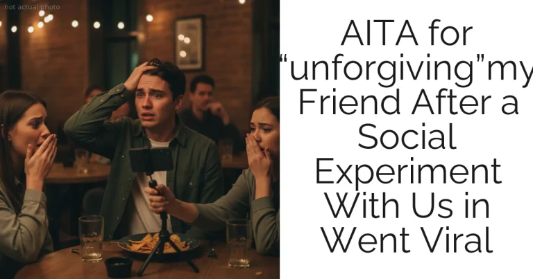AITA for “unforgiving”my Friend After a Social Experiment With Us in Went Viral