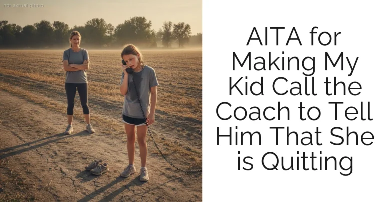 AITA for Making My Kid Call the Coach to Tell Him That  She is Quitting