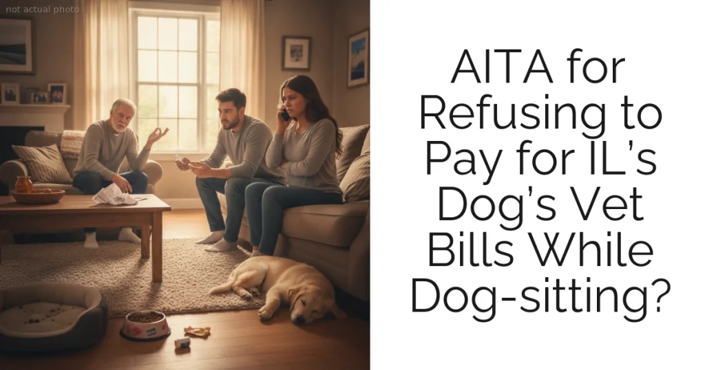 AITA for Refusing to Pay for IL’s Dog’s Vet Bills While Dog-sitting?