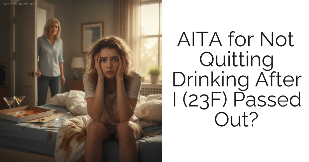 AITA for Not Quitting Drinking After I (23F) Passed Out?