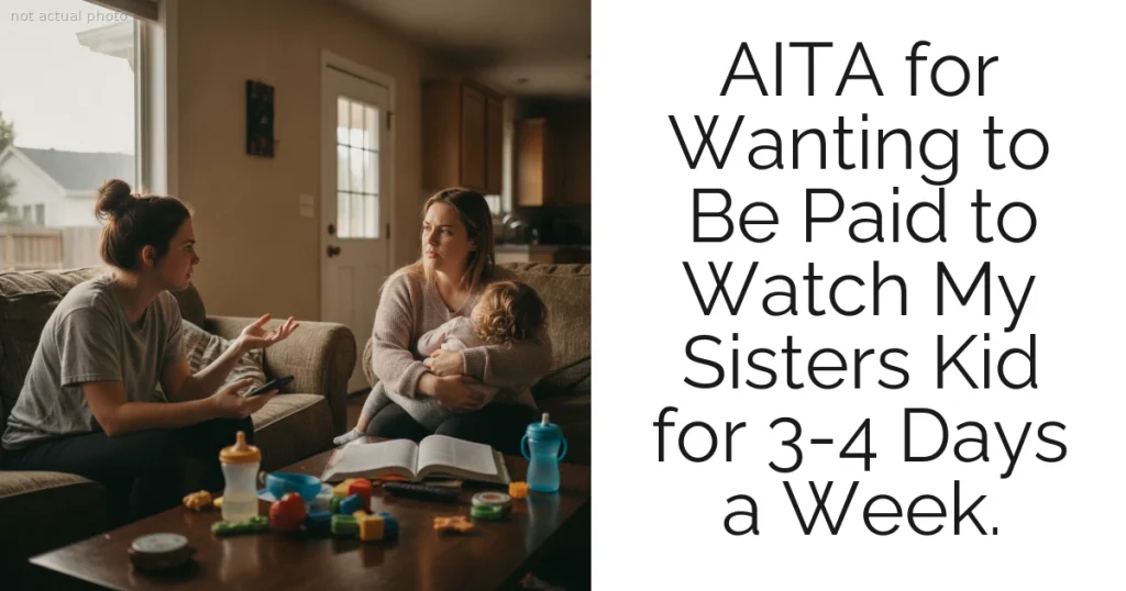 AITA for Wanting to Be Paid to Watch My Sisters Kid for 3-4 Days a Week.