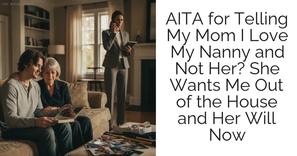 AITA for Telling My Mom I Love My Nanny and Not Her? She Wants Me Out of the House and Her Will Now