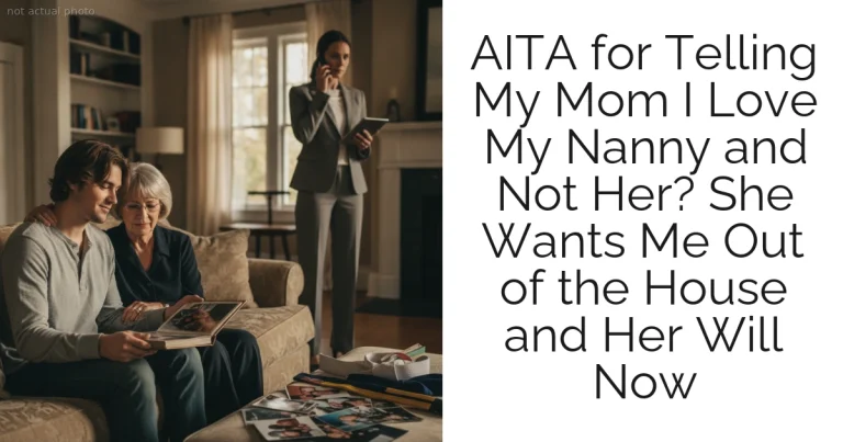 AITA for Telling My Mom I Love My Nanny and Not Her? She Wants Me Out of the House and Her Will Now